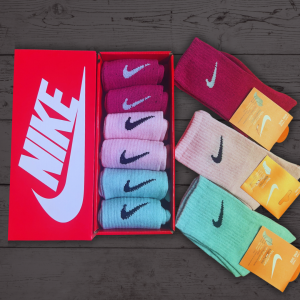 Чорапи 6 Чифта NK Розав Синьо Червено